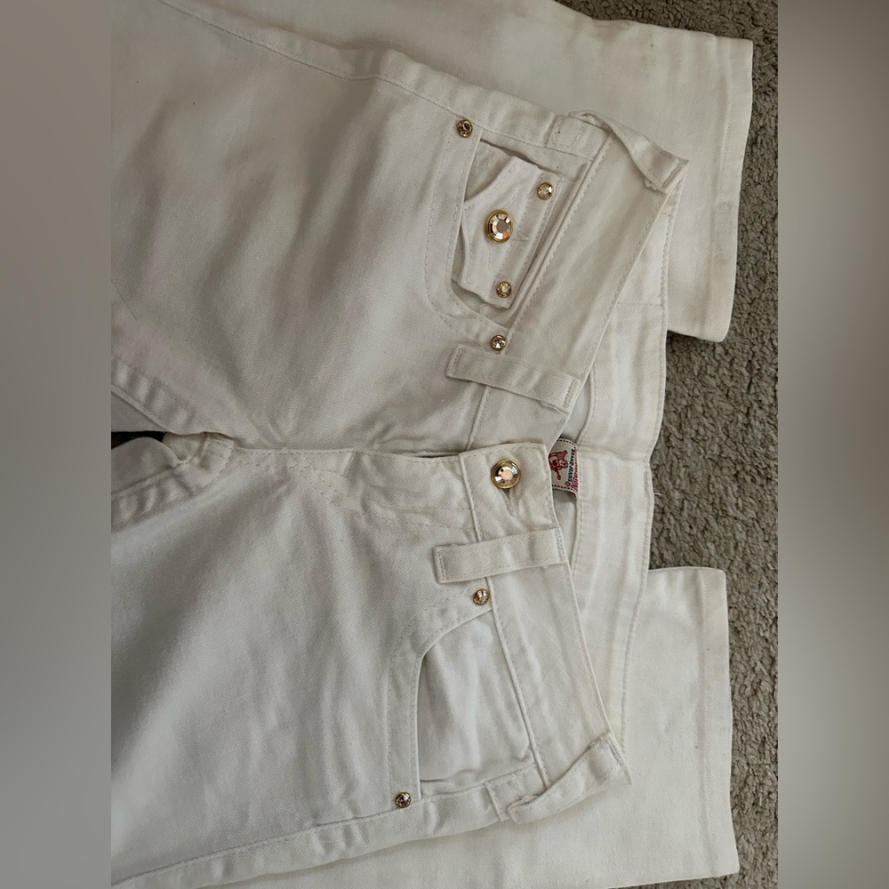 White and gold true religion jeans good condition! Super y2k! - Picture 3 of 4